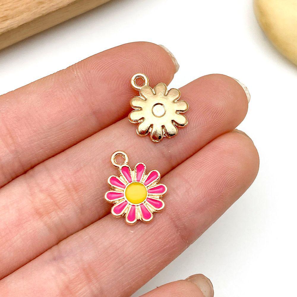 7-Color Oil Drip Daisy Flower Charms for DIY Jewelry