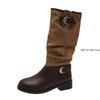 Winter New Woman Biker Boots Fashion Round Toe Ladies Elegant Pipe Short Boots Shoes Thick Bottom Women's Footwear