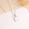Beixi S925 Sterling Silver Geometric Black & White Epoxy Necklace for Women - Simple Fashionable Design