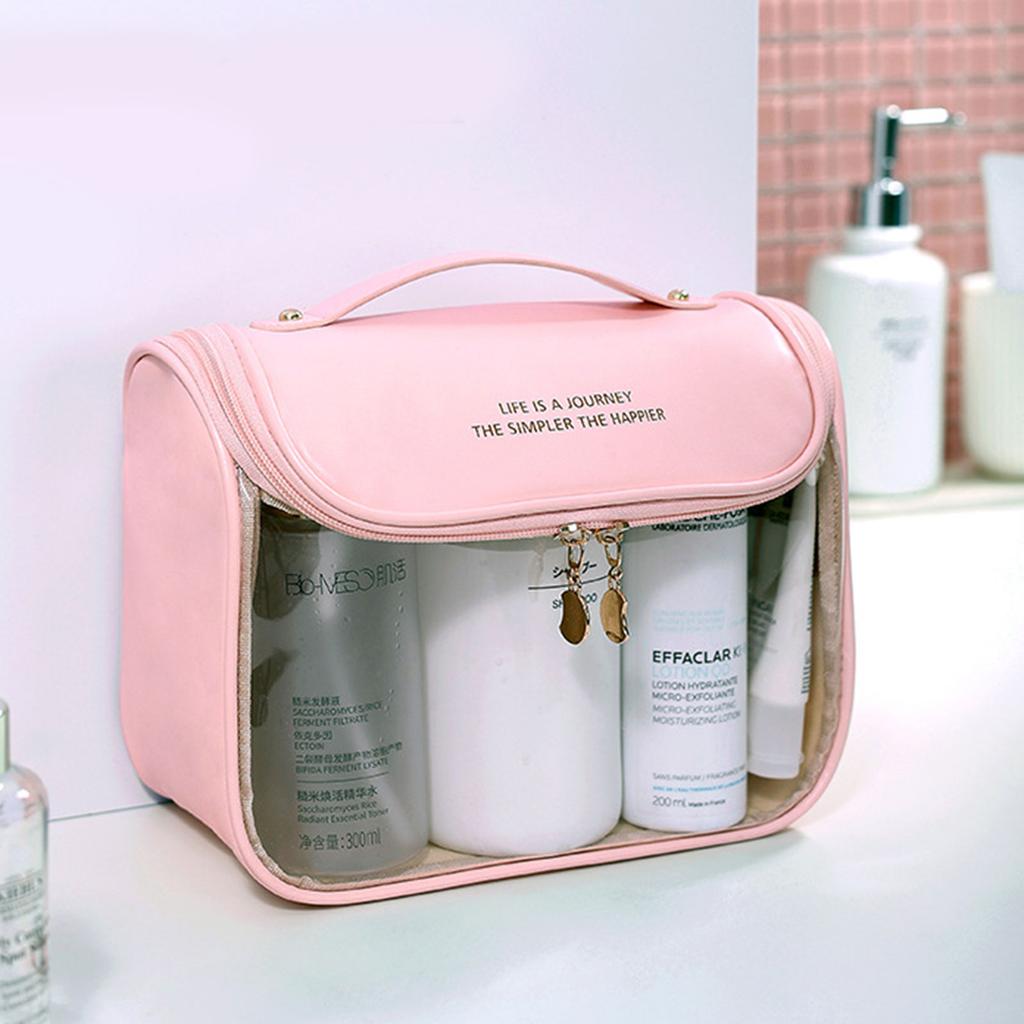 Portable Travel Wash Bag with Zipper Transparent Storage Bath Supplies for Face Cream Nail Beauty Tool Collection Supply