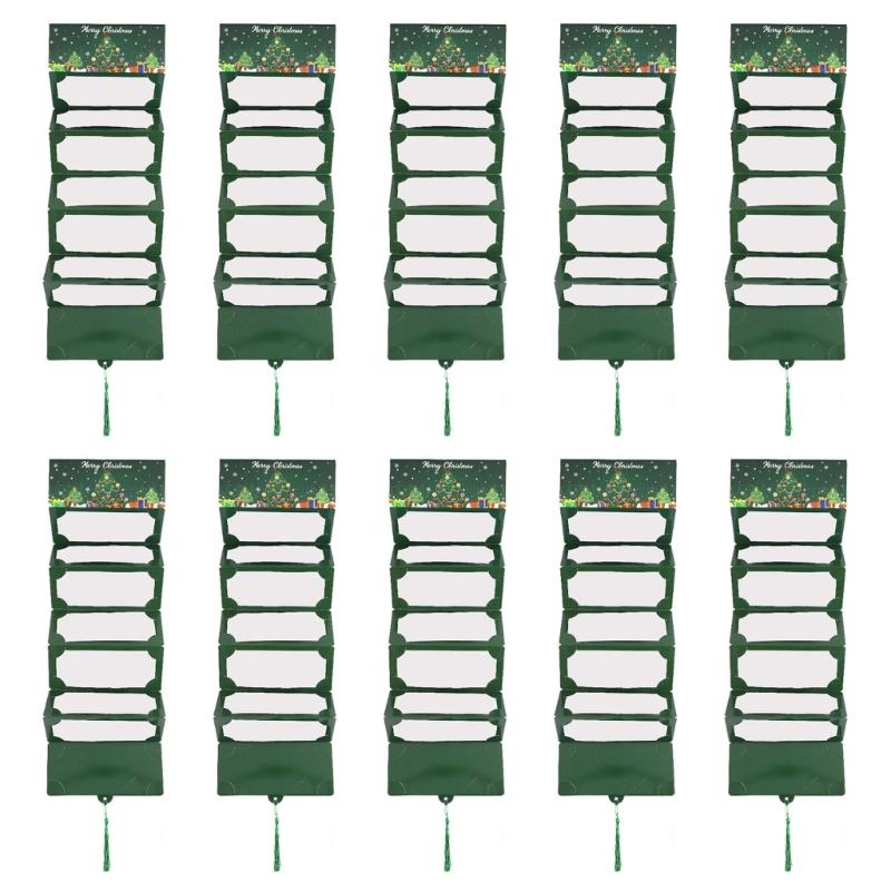 Festival Santa Design 10 Compartment Cash Envelopes Holiday Gift Box Durable Paper Christmas Party Essential