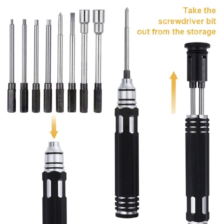 Professional Steel 8 in1 Screwdriver Set RC Repair Tool Kit for Plane Hex Philip
