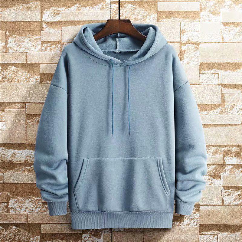 Felpa con cappuccio unisex in velluto plus a vestibilità ampia - Stile coreano primavera/autunno, tinta unita