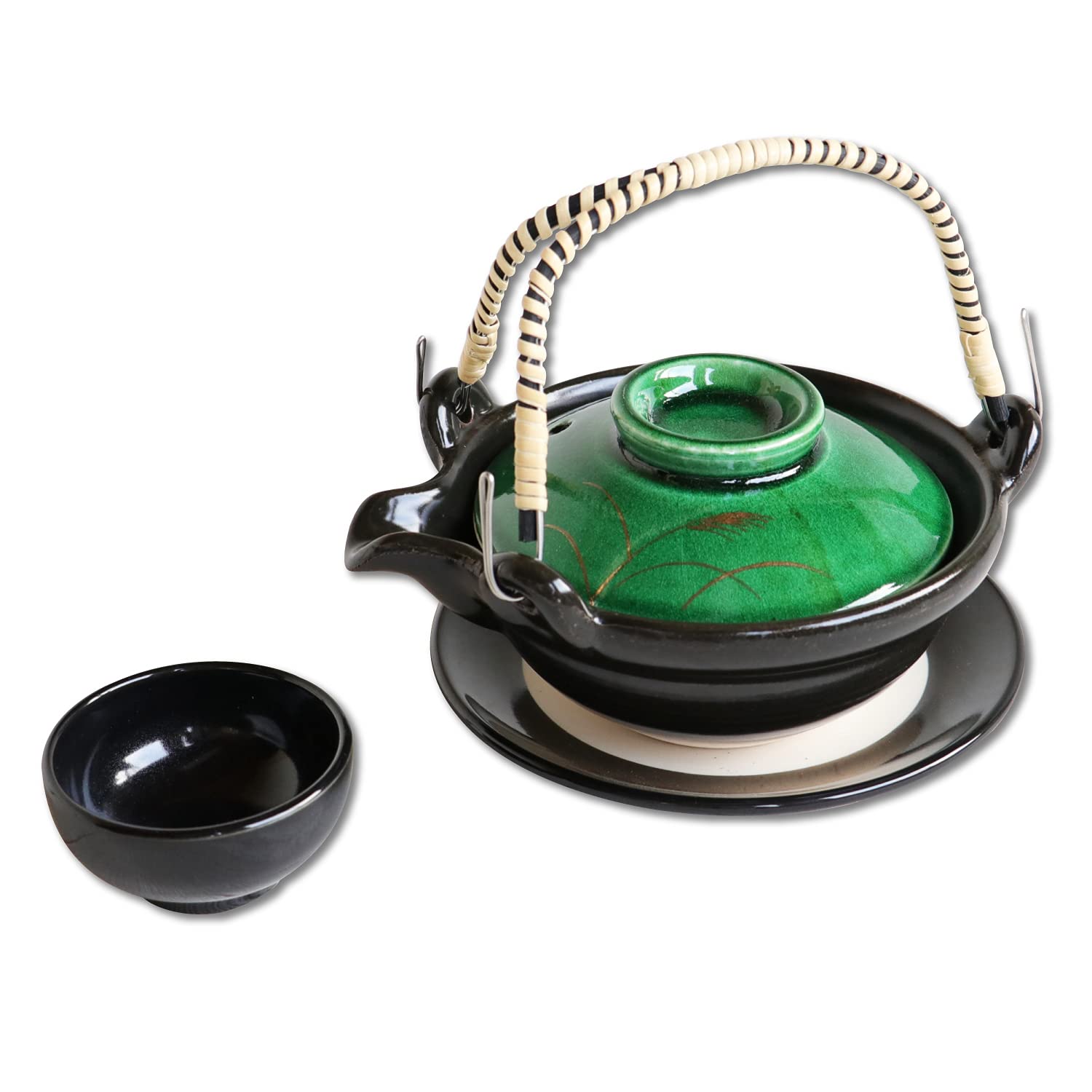 

Керамическая посуда Прямой нагрев Посуда Арита с и Сузуки Зеленый Сделано в Японии Пароварка, Безопасная, Черно-зеленая глазурь, 170 мл, зелёный