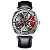 Boruse Trendy Locomotive Wheel Hub Watch Men'S Automatic Waterproof Luminous Quartz Watch