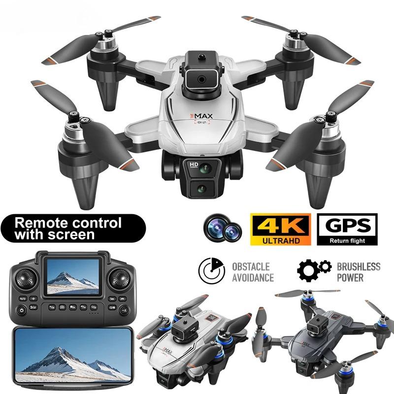 K812 MAX GPS RC Drone with 5G WIFI Screen 8K Professinal Double Camera Aerial Brushless Light Flow Intelligent 360° Obstacle Avoidance RC Quadcopter