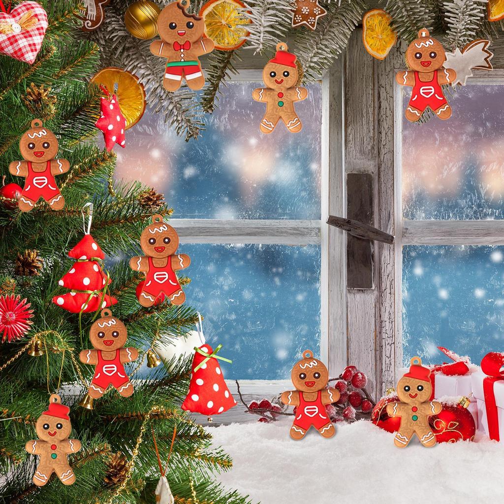 Gingerbread Ornaments 12 Pieces Holiday Pendant Gingerbread Figurines Ornaments For Home Dinner Restaurant Cafe Church Event