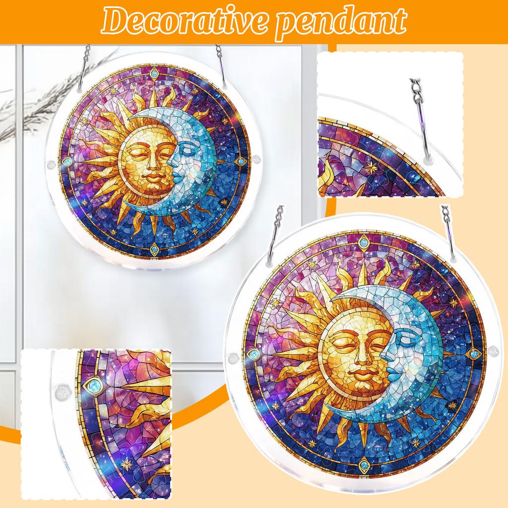 Acrylic Puzzle Window Hanging, Colorful Sunrise Sun Catchers Panel SunCatchers Puzzles Decor For Birthday Women, Men, Wife, Aunt, And Mom