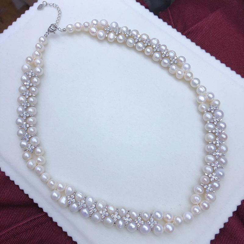 Double Layer Pearl Clavicle Necklace: Elegant & Versatile Women s Accessory