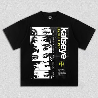 KATSEYE Poster Moda Stampa Grafica Divertente T-shirt Uomo Donna Casual Cotone Girocollo Oversize Harajuku Streetwear Top a Vento