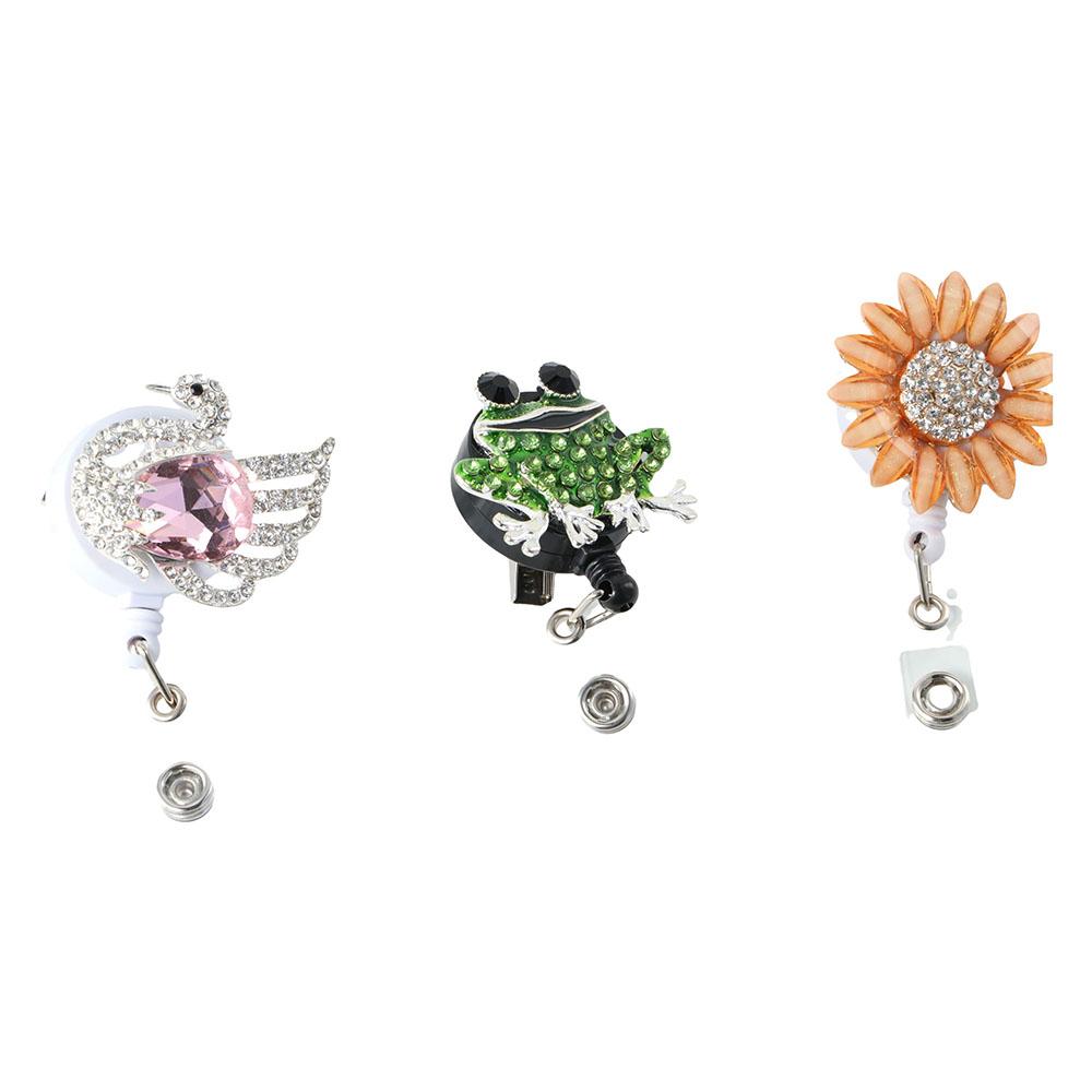 Easy Pull  ID Lanyard Retractable Badge Reel Badge Holder Badge Card Reels ID Card Clips