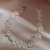 Elegante Collar de Cristal Artificial - Cadena Minimalista para Clavícula para Mujer, Perfecto para Bodas y Fiestas