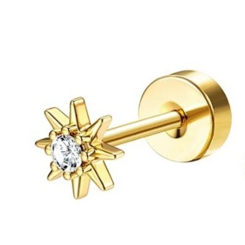 Drperfect 1pc Earrings for Sensitive Ears Surgical Steel Earrings for Women Dainty Flat Back Earring Stud Hoop Cartilage Earring