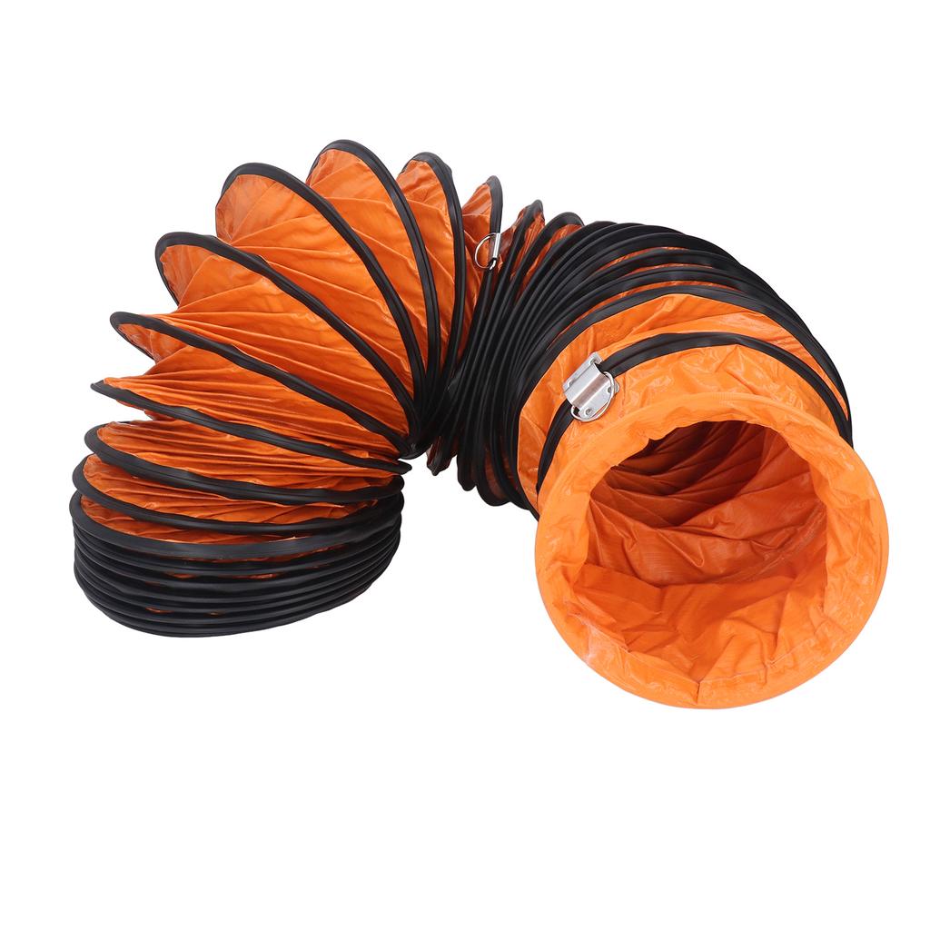 Duct Hosing PVC Flexible for Exhaust Fan Heavy Duty 8in with S Shaped Hook Steel Bracket 10meter