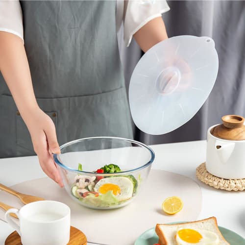 BLOOPIC Silicone Lids (5-Piece Set) - Heat and Cold Resistant, Suitable for Pots and Mugs, Airtight, Dustproof, and Cooking Storage. Reusable, Microwa