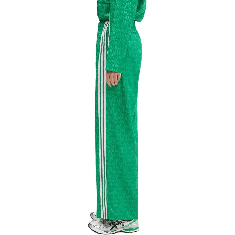 Adidas Originale Allover-Print Elastische Taille Weites Bein Freizeithose Damenhose Grün JN7662