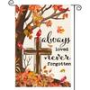 Fall Thanksgiving Cardinal Memorial Garden Flag  Double Sided, Always Loved Never Forgotten Gravesite Saying Yard Outdoor Decorative Flag