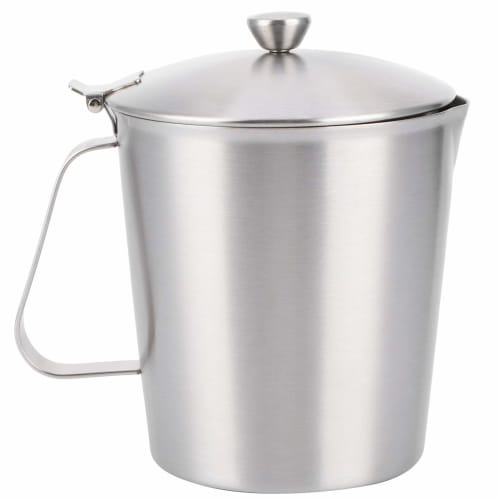 Coffee Latte Cup - Thick 304 Stainless Steel Measuring Cup - Milk Frothing Jug with Scale Cover - For Espresso, Latte Art, and Frothing Milk (1000ml W