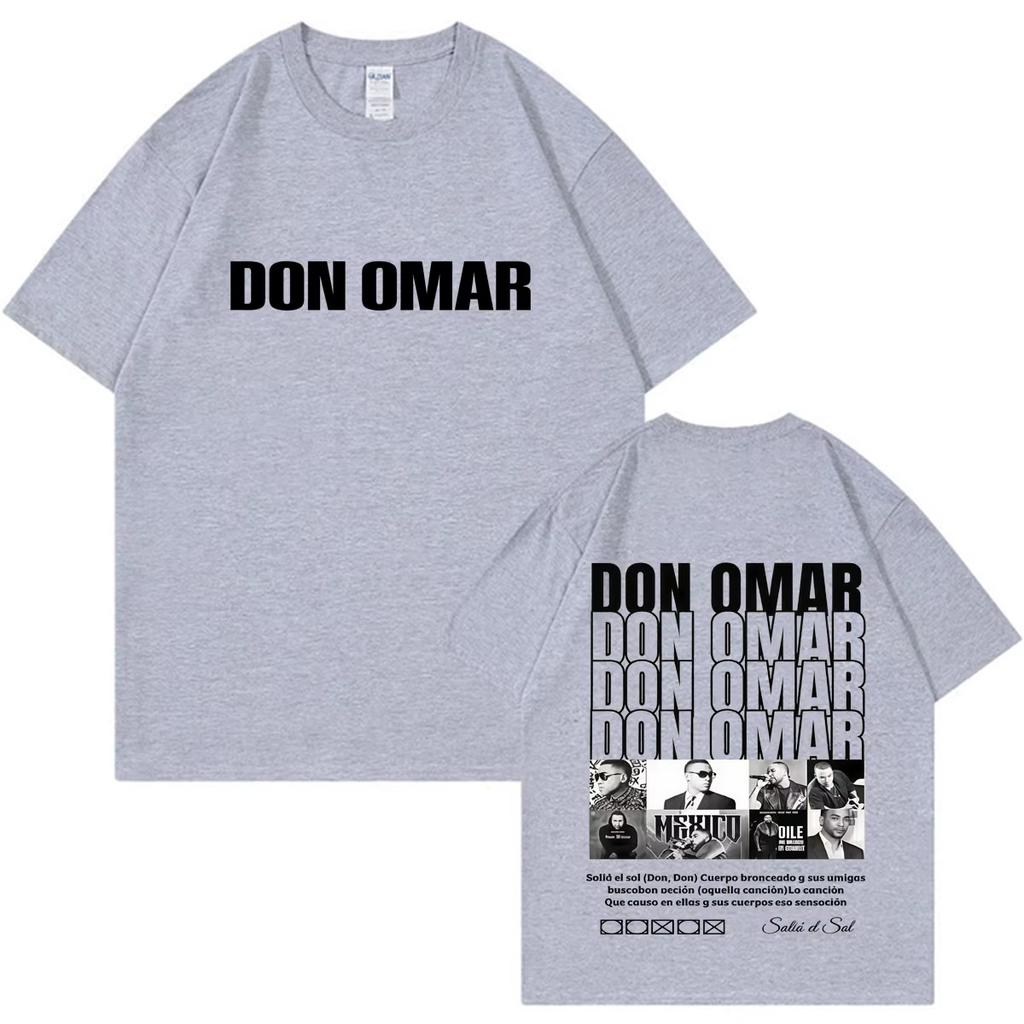 Rapper Don Omar Harajuku Graphics T-shirts Men's Womens Double Sided Print Gothic Short-sleeved Casual Vintage Streetwear Tshirt