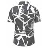 Spring Summer Men Spell Color Short Sleeve Shirt Men Casual 3D Digital Print Simple Style Shirt Tops 100% Polyester