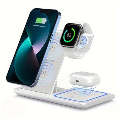 Składana ładowarka bezprzewodowa do telefonu komórkowego, szybkie ładowanie, zegarek Apple IWatch, słuchawki Airpods, 3 w 1