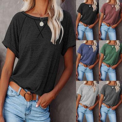 Women's Casual Loose Fit Short Sleeve T-Shirt, Lightweight Summer Top with Crew Neck, Soft Comfy Blouse for Daily Wear