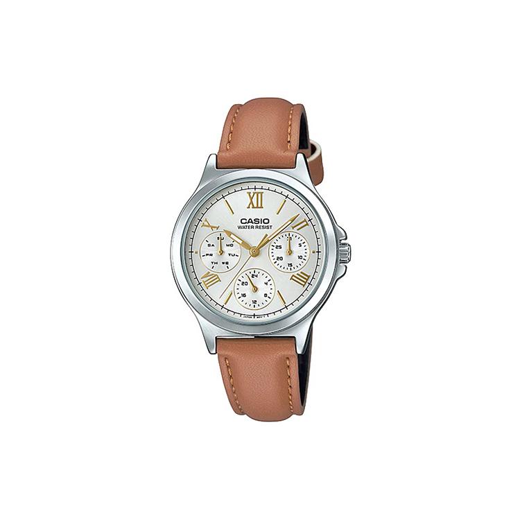 CASIO Women s Standard Series Silver Watch LTP-V300L-7A2 LTP-V300L-7A2 Brown Strap
