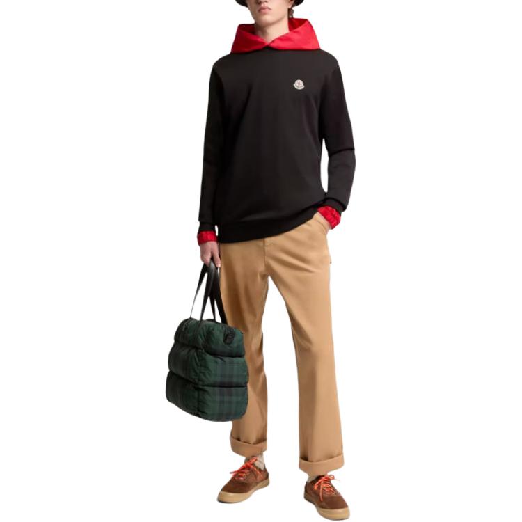 Moncler SS26 Logo-Aufnäher Baumwoll-Sweatshirt Herren Sweatshirt L10918G00051809KR999