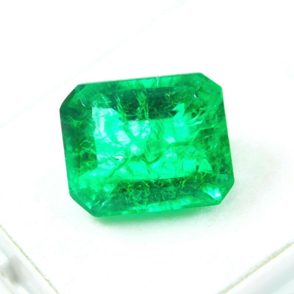 Emerald Cut CERTIFIED Natural 8 Carat Muzo Colombian Emerald Loose Gemstone MQ-E77