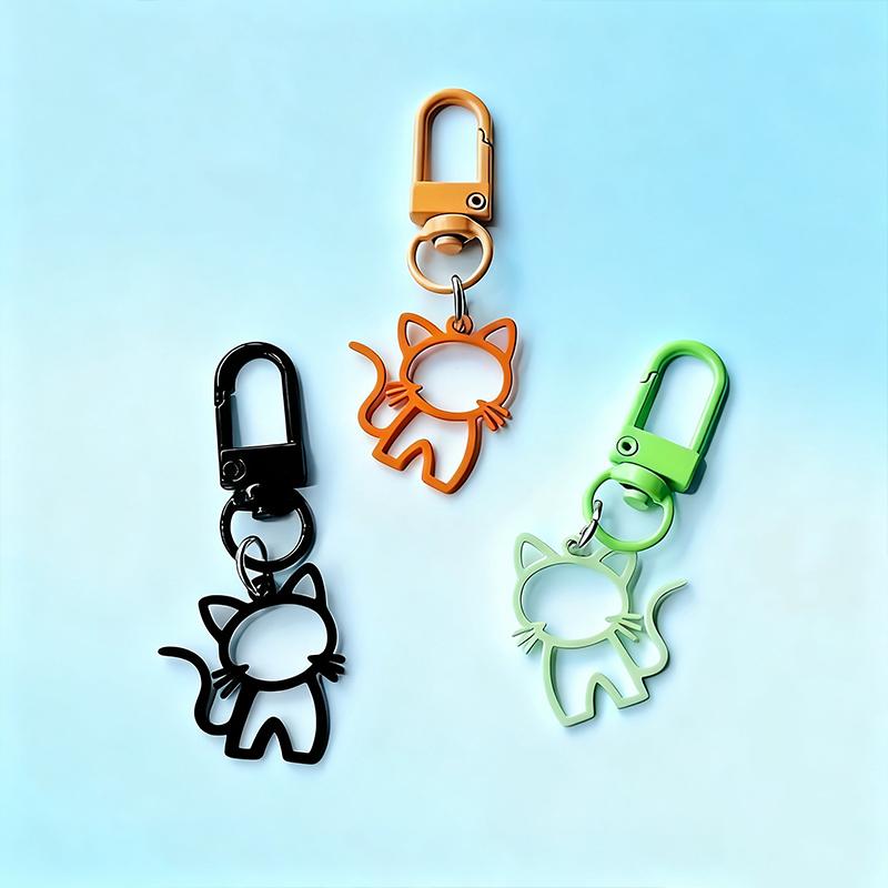 1PC Lobster Buckle Keychain Marker Alloy Creativity Cat Keychain Decoration DIY Gift Pendant Design Party