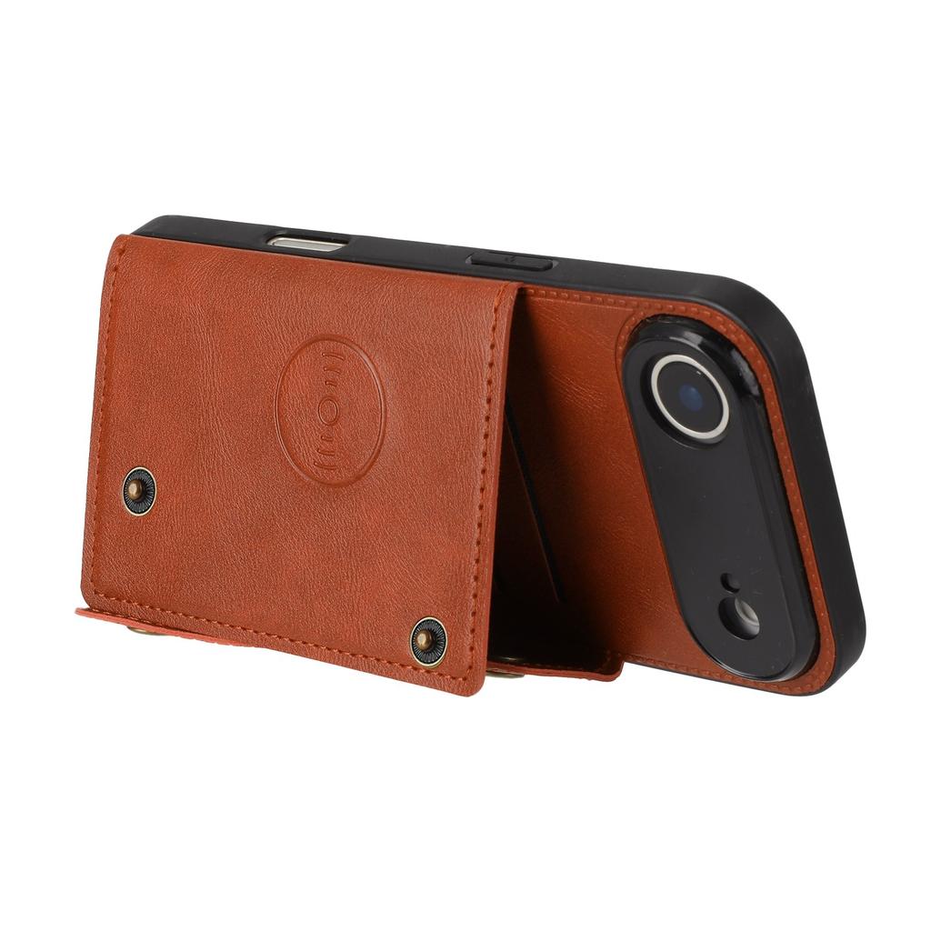 For iPhone Air Case with Card Slots Kickstand Leather + TPU Phone Cover