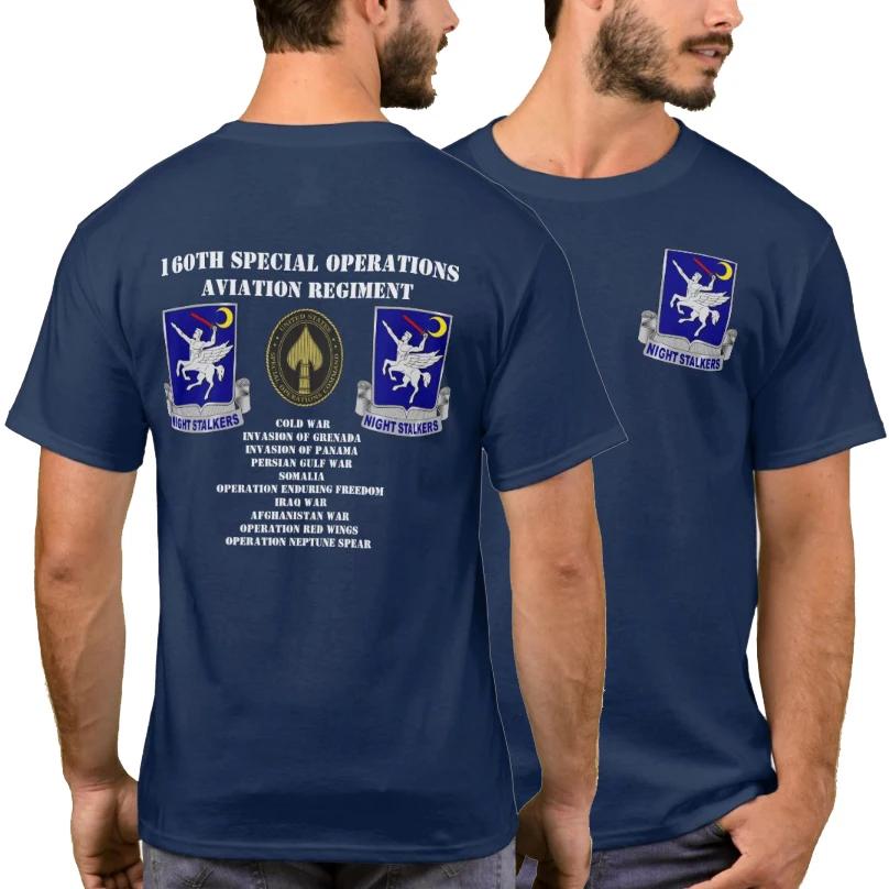 160. Spezialeinsatz-Luftfahrtregiment Airborne Night Stalkers T-Shirt 100% Baumwolle Rundhalsausschnitt Kurzarm Lässiges Herren-T-Shirt