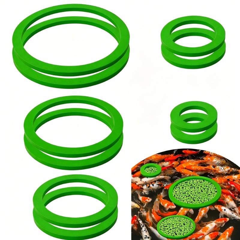 Set of 5 Water Floating Plant Holders Rings Fish Feeding Rings Square Round for FishTanks Plant Cultivation Supplies