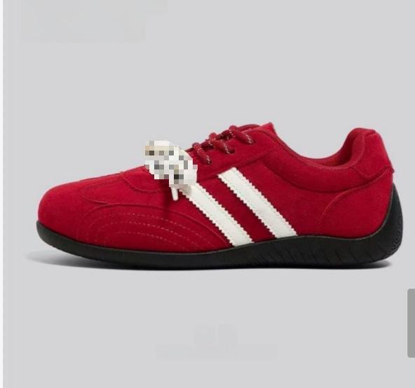 Lightweight soft baseplate shoes spring new soft-soled casual shoes burgundy low-top German training shoes