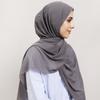 Solid Color Muslim Long Headscarf Bulit-In Magnets Women Chiffon Shawl Islamic Head Wrap  Summer