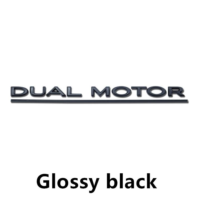 DUAL MOTOR Underlined Letters Emblem for Tesla Model Y 3 X S Car Styling High Performance Trunk Badge Sticker Chrome Black Red