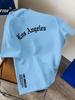 Retro Los Angeles Graphic Tee with Bold Gothic Lettering and Chest Print Men's T-shirt Summer Casual Wear