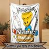 Custom Name Personalized Bamse Print Blanket, Home Decor, Bedroom, Sofa, Camping, Couch, Gifts for Birthday Christmas