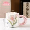 Hand-painted Pearlescent Glaze High-value Mug Household Tulip Ceramic Cup Water Cup Light Luxury Gift Cup