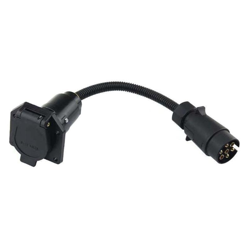 Universal Trailer Plug Adapter 5 Pin 7 Pin Double Head Connector 60cm ABS Construction Suitable for Vehicle Towing Compatibility