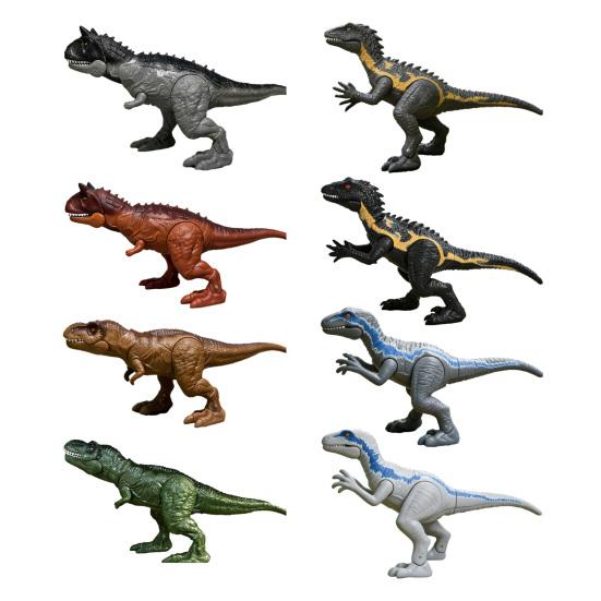 Kids Dinosaur Toy with Light Sound Movable Joints Roaring Tyrannosaurus Rex Carnotaurus Velociraptor Figure Toddlers Educational Simulated Dino Model