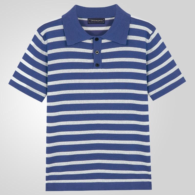 New Men'S Polo Shirt Made Of Pure Cotton With Dropped Shoulders High-Quality Loose Fit For Fitness Versatile For Daily Exercise Short Sleeved Casual