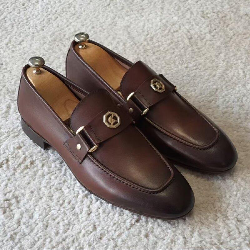 Men Classic Loafers Luxurious Casual Comfortable Fashionable Small Leather Shoes Men Fashion Brand Shoes Men Sizes 38-48