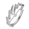 Punk Hip Hop Silver Color Zircon Lightning Open Rings for Men Fashion Jewelry Gift Creative Adjustable Ring
