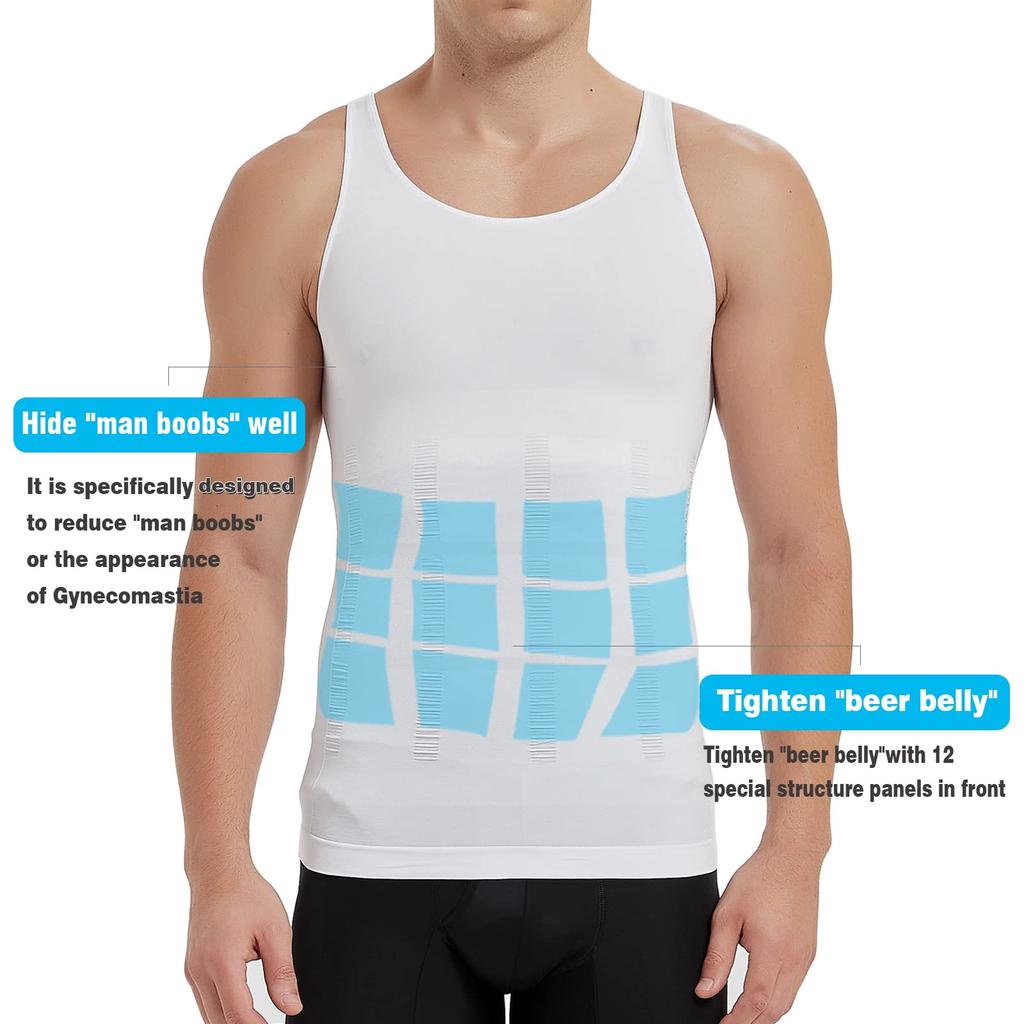 Men's Undershirts Slimming Vest Waist Trainer Body Shaper Tummy Control Tops Shapewear Belly Waist Trimmer Shirts Base Layer Underwear