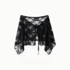 Niche Lace-Up Layered Half Skirt Cover for Women