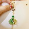 Originale Lotusblatt-Perle exquisite Goldfisch-Quaste frisches Grün langer Anhänger natürliche Hotan-Jade Broschen für Damen Hanfu Schmuck