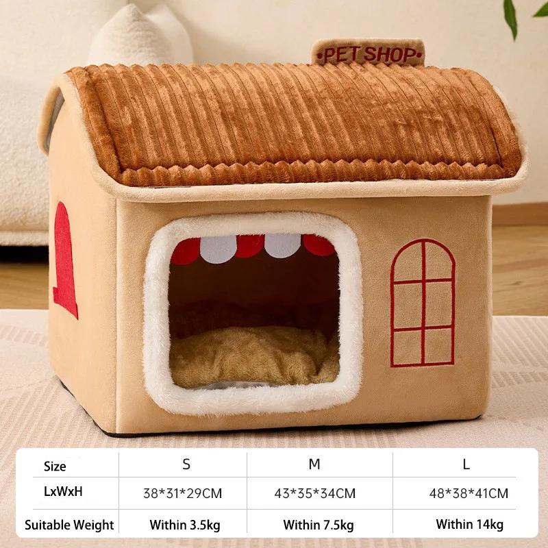 

Съемная и моющаяся кровать для кошек/собак, очень удобная и мягкая, подходит для домашних животных, подходит для маленьких и средних собак/кошек. M коричневый