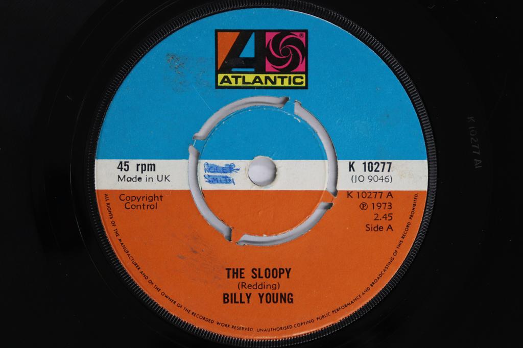 7inch Record BILLY YOUNG - Sloopy / Same Thing All Over K10277 ATLANTIC 1973 UK Soul/Funk Used
