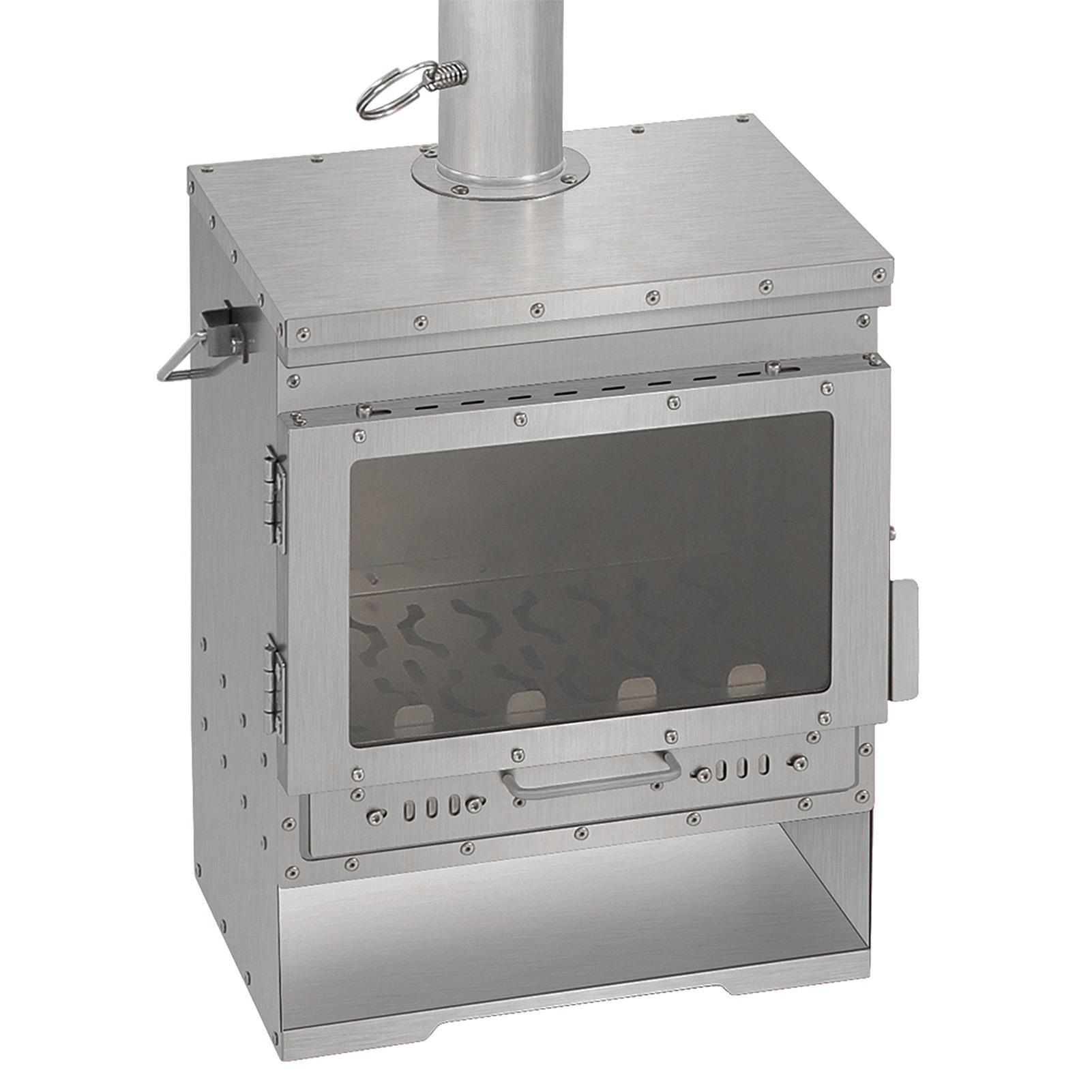 

Вторичное горение палаточная печь Ti Кемпинг дрова дрова с большим окном для обзора серебряный